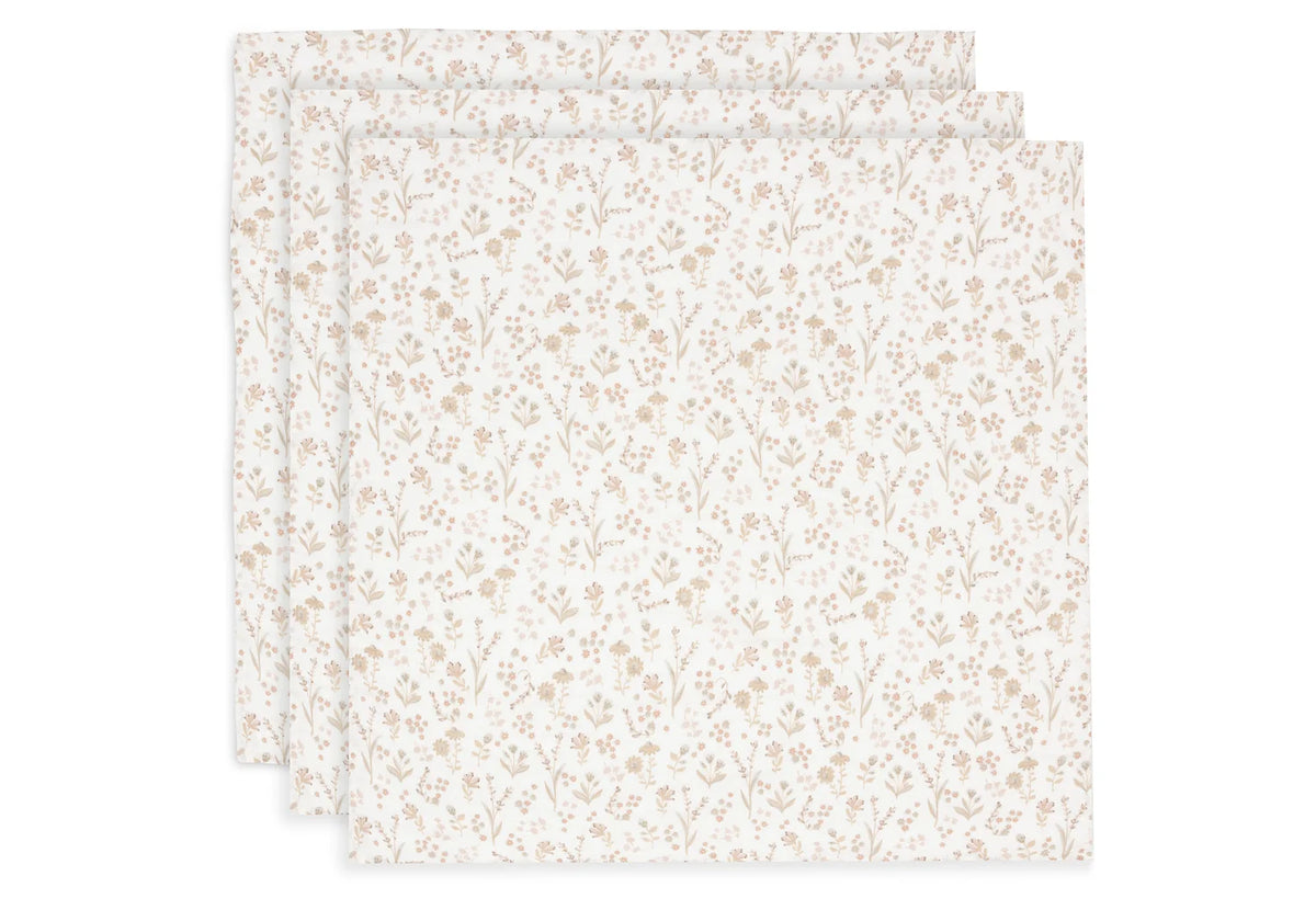 Jollein hydrofiele doeken 3pack 70x70 bloomy