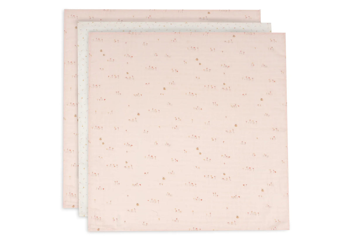 Jollein hydrofiele doeken 3pack 70x70 pretty picnic